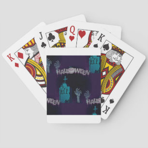 halloween zombie poker cards