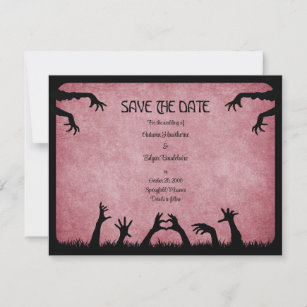 Halloween Zombie Red Horror Movie Wedding Save The Date