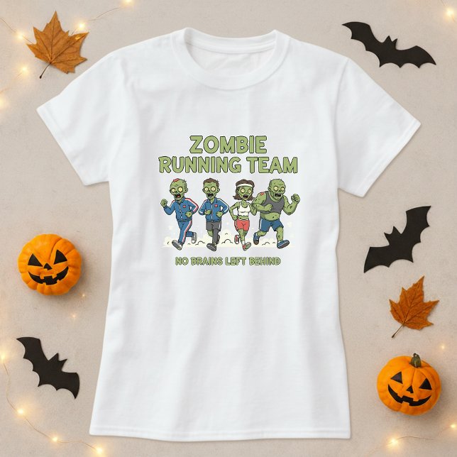Halloween Zombie Running Team Tee; No Brains Left T-Shirt (Creator Uploaded)