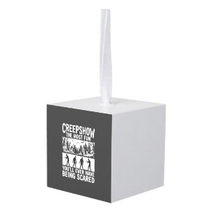 Halloween Zombie Scared Horror Vector Design_1 Cube Ornament