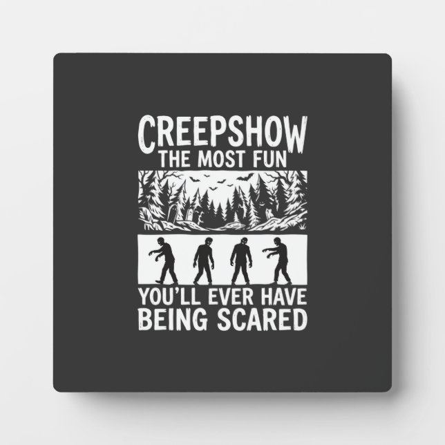 Halloween Zombie Scared Horror Vector Design_1 Plaque (Front)