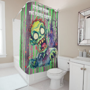 Halloween, Zombie,Scream From The Purple Castle Shower Curtain