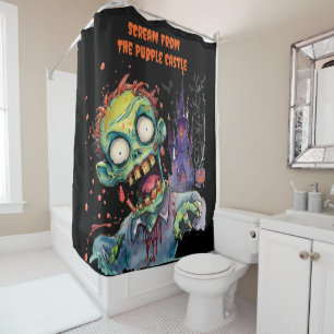 Halloween, Zombie,Scream From The Purple Castle , Shower Curtain