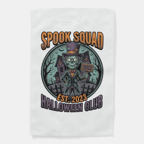 Halloween Zombie Shirt Funny Spook Squad Engraved  Garden Flag