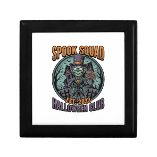 Halloween Zombie Shirt Funny Spook Squad Engraved  Gift Box