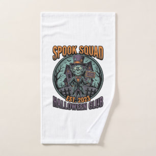 Halloween Zombie Shirt Funny Spook Squad Engraved Hand Towel