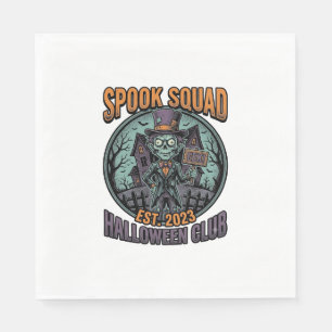 Halloween Zombie Shirt Funny Spook Squad Engraved Napkins