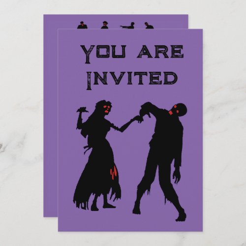 Halloween Zombie Wedding Invitation