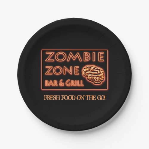 Halloween Zombie Zone Fresh Food On The Go Paper Plates