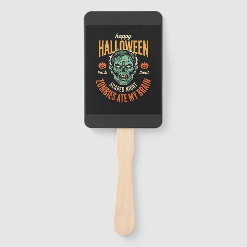 Halloween Zombies Ate My Brain Hand Fan