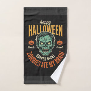 Halloween Zombies Ate My Brain Hand Towel