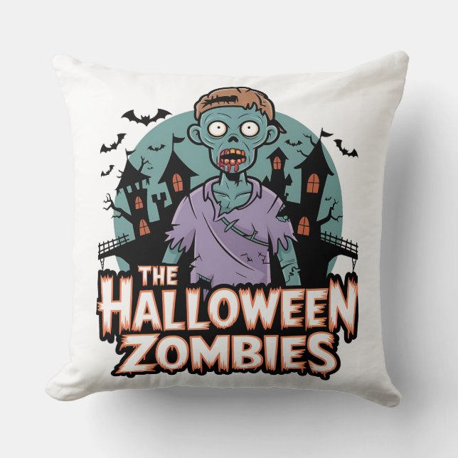 Halloween Zombies Home Throw Pillow: Spooky New Mo Pillow (Front)