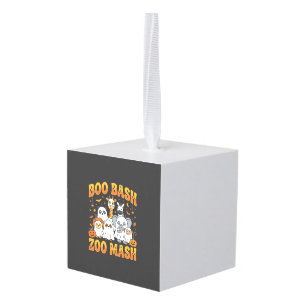Halloween Zoo Animals Boo Bash Zoo Mash_1 Cube Ornament