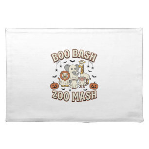 Halloween Zoo Boo Bash Funny Animal Party_1 Cloth Placemat