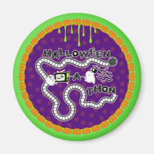 Halloweenathon Game Board Circle with Ghosts Magnet