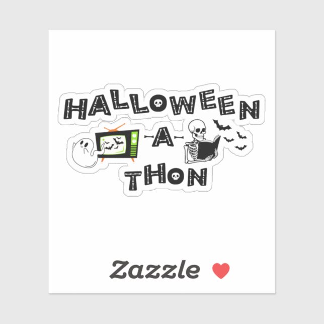 Halloweenathon Logo with Skele Sticker (Sheet)