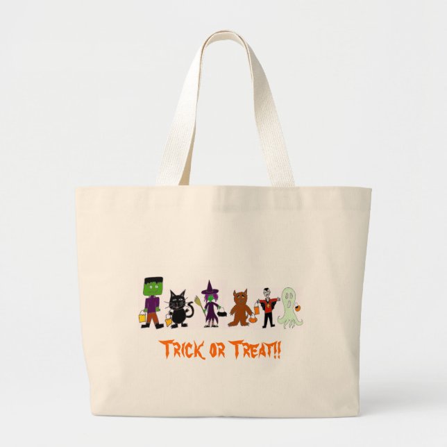 HalloweenFriends Large Tote Bag (Front)
