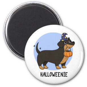 Halloweenie Funny Halloween Sausage Dog Pun Magnet
