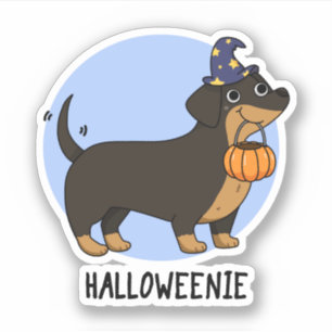 Halloweenie Funny Sausage Dog Pun Sticker