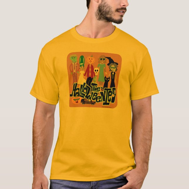 Halloweenies Cartoon Halloween Character Art T-Shirt (Front)