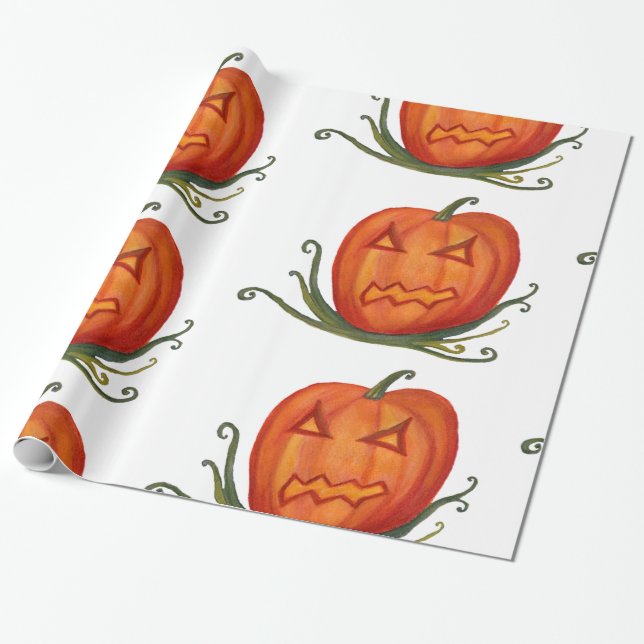 HalloweenPumpkins Wrapping Paper (Unrolled)