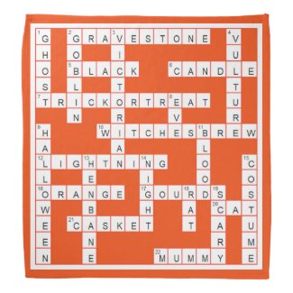 Halloween's Best Crossword Puzzled Bandana