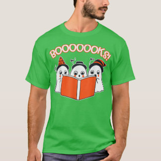 HalloweenT Kids Toddler Ghost Reading Book Bookwor T-Shirt