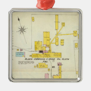 Hallowell, Kennebec County, and Maine 2 Metal Ornament