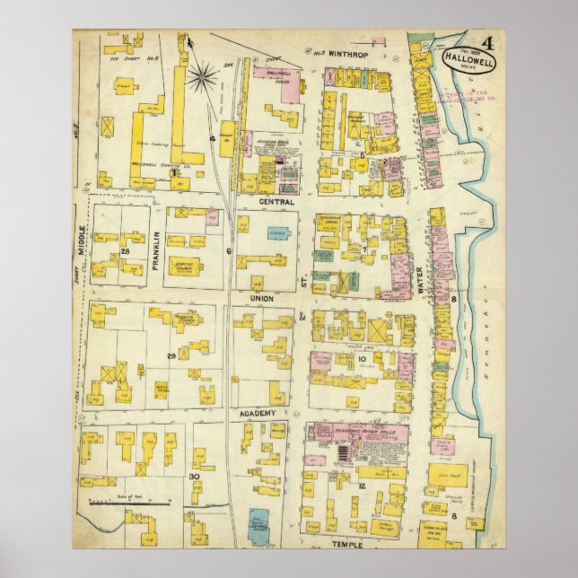 Hallowell, Kennebec County, and Maine 2 Poster (Front)