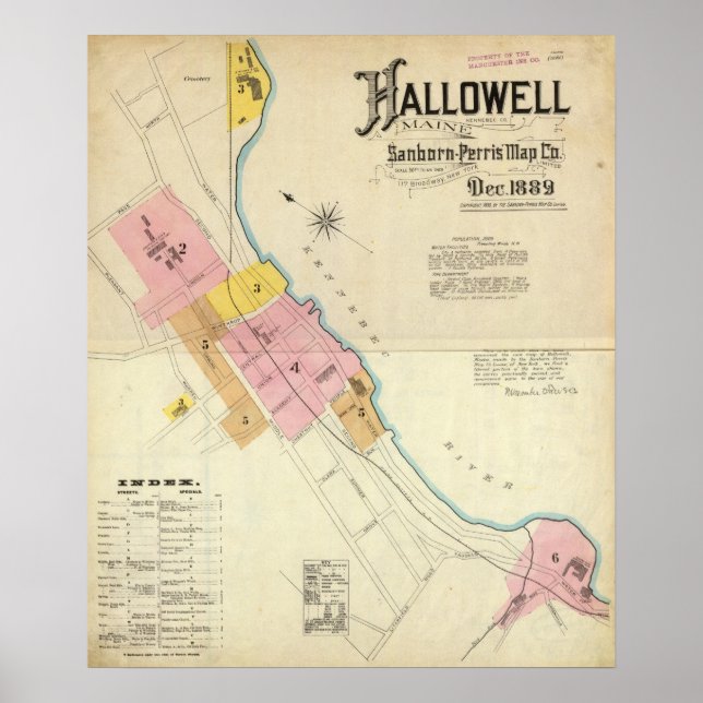 Hallowell, Kennebec County, and Maine Poster (Front)