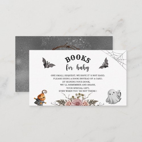 Hallowen baby shower books for baby enclosure card