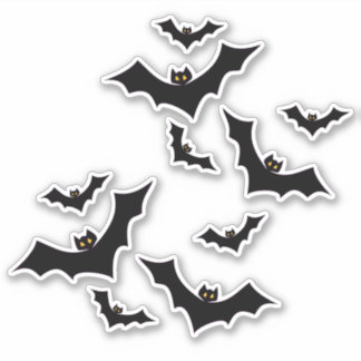Hallowen Black Bats Sticker