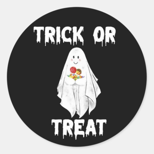 Hallowen Funny White Ghost Classic Round Sticker