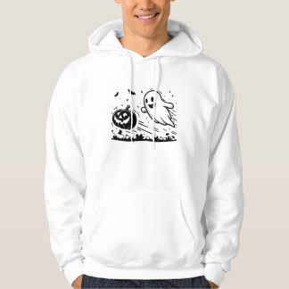 Hallowen ghost and pumpkin hoodie