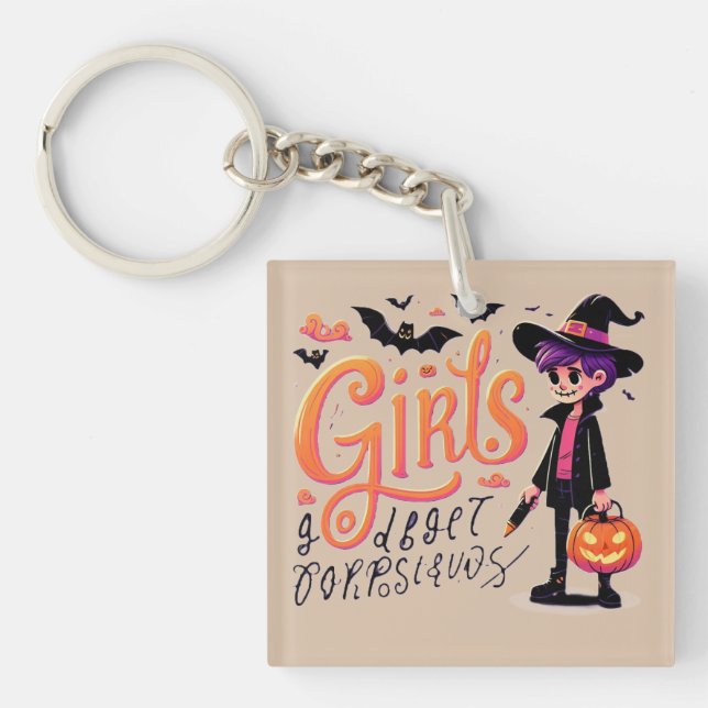hallowen girl keychain (Front)