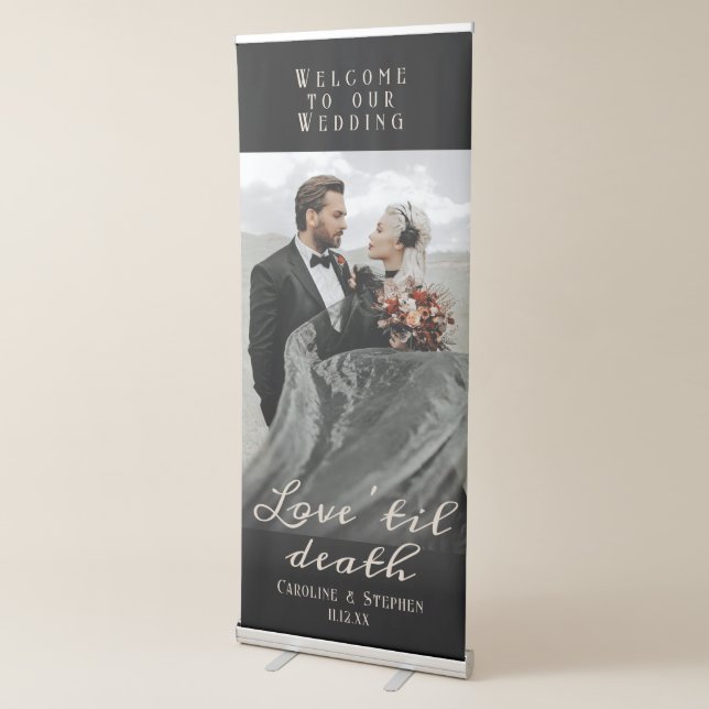 Hallowen Gothic Black Wedding Photo Welcome Sign (3/4)