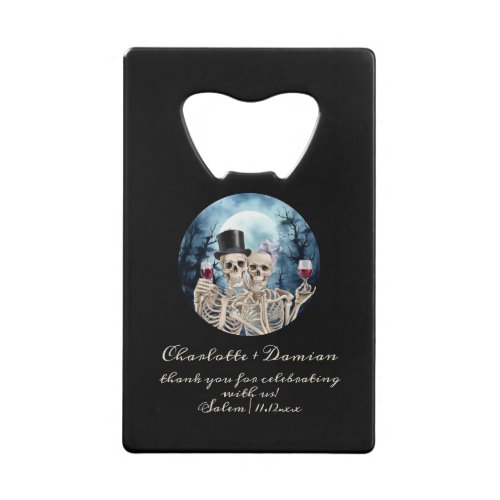 Hallowen Gothic Skulls Tarot The Lovers Wedding Credit Card Bottle Opener