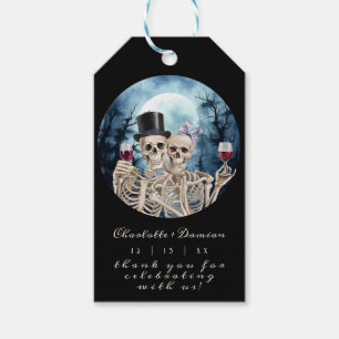 Hallowen Gothic Skulls Tarot The Lovers Wedding Gift Tags