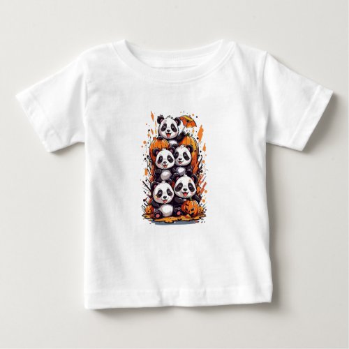 Hallowen Kawaii Pandas Baby T_Shirt