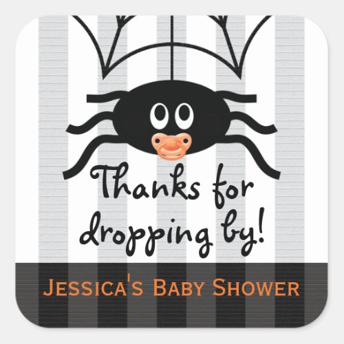 Hallowen Spider Baby Shower Thank You Stickers