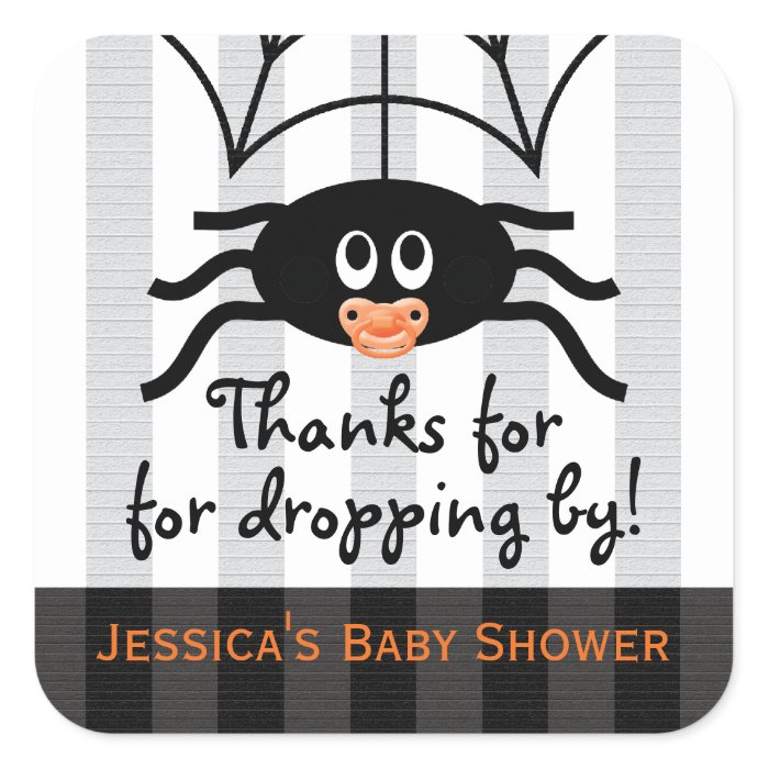 Hallowen Spider Baby Shower Thank You Stickers