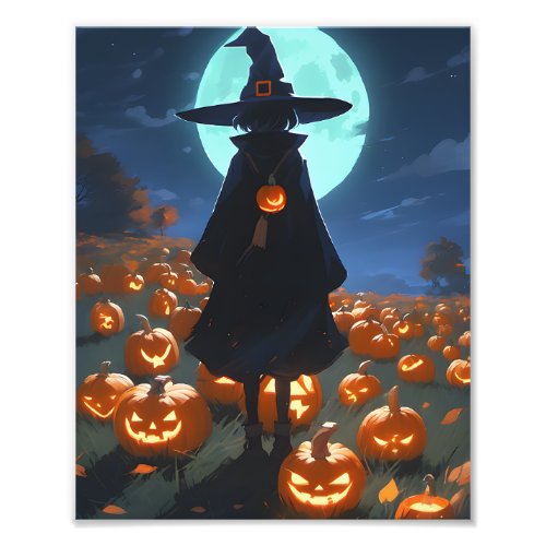 Hallowen witch photo print