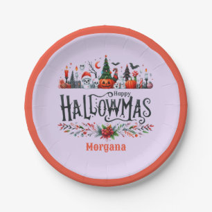 Hallowmas Gifts Tags Halloween Christmas Mashup Paper Plates