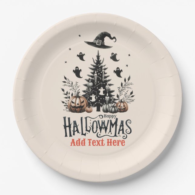 Hallowmas Halloween Christmas Mashup Paper Plates (Front)