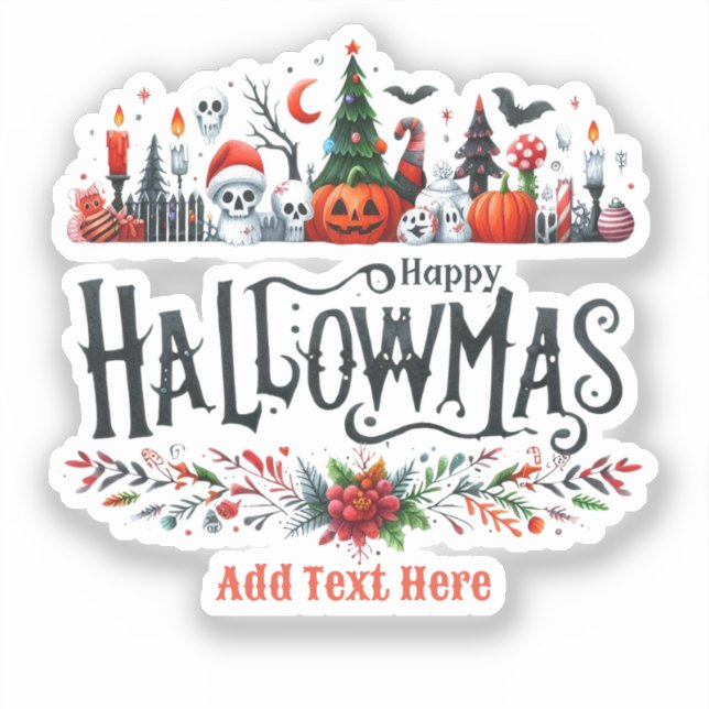 Hallowmas Halloween Christmas Mashup Sticker (Front)