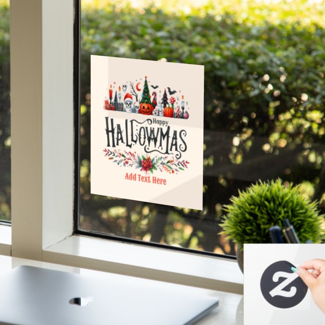 Hallowmas Halloween Christmas Mashup Window Cling (Office)