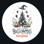 Hallowmas Stickers Halloween Christmas Mashup<br><div class="desc">Trending Hallowmas stickers,  mashup of Halloween and Christmas featuring a Halloween decorated Christmas tree and spooky elements.</div>