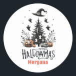 Hallowmas Stickers Halloween Christmas Mashup<br><div class="desc">Trending Hallowmas stickers,  mashup of Halloween and Christmas featuring a Halloween decorated Christmas tree and spooky elements.</div>