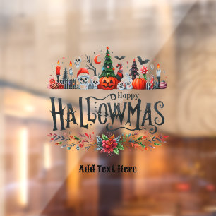 Hallowmas WINDOW DECOR Halloween Christmas Mashup Cling