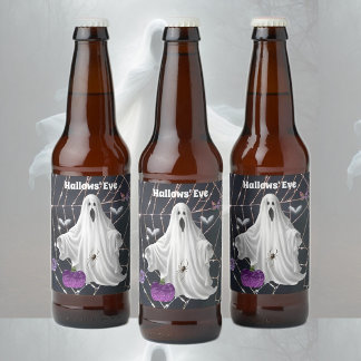 Hallows'  Eve Ghost Beer Bottle Label